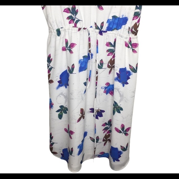 ARITZIA Babaton Casimir Spaghetti Strap Floral Dress With V Cut Ivory Size Small - Picture 5 of 8